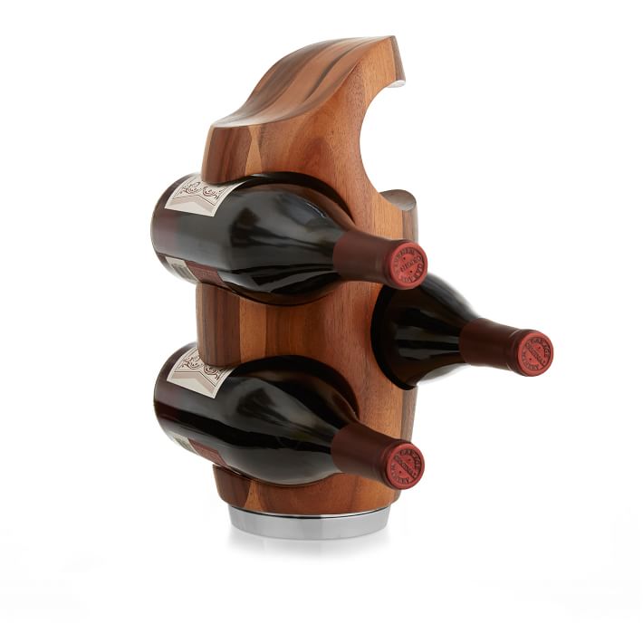 Nambe Vie Curved Wood Wine Rack