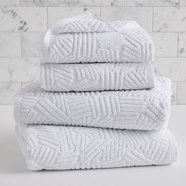 Organic Dashed Lines Sculpted Towel Sets | West Elm