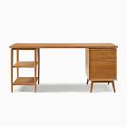 Mid-Century Modular Desk w/ File Cabinet &amp; Shelves (70&quot;) - ADA