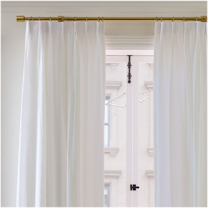 Pleated European Flax Linen Curtain | West Elm