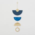 Circle &amp; Line Blue Frond Wall Hanging