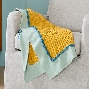 Misha & Puff Ruffle Frame Knit Baby Blanket | West Elm