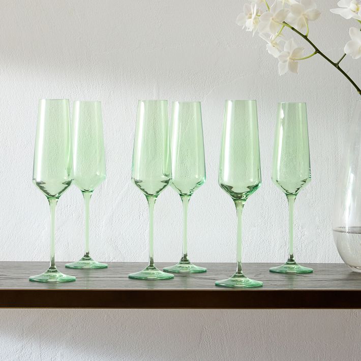 Estelle Colored Glass Champagne Flute (Set of 6)