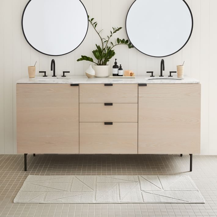 Organic Triangle Sculpted Bath Runner | West Elm