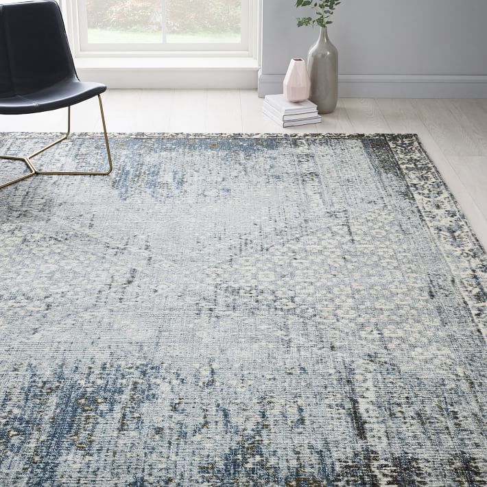 Open Box: Distressed Ensi Rug - Blue Stone | West Elm