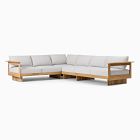 Anton Outdoor Teak 4-Piece L-Shaped Sectional (130&quot;)