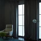 Cotton Velvet Curtain - Stormy Blue