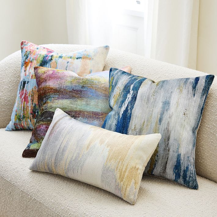 West elm blue pillows sale