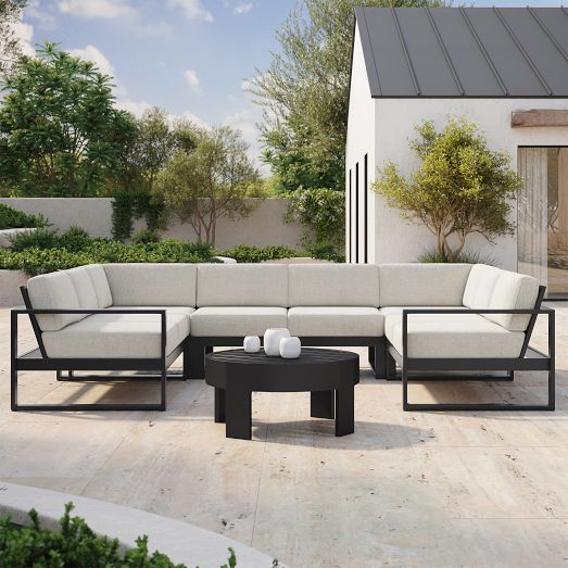 Portside Aluminum Outdoor 6-Piece U-Shaped Sectional (126