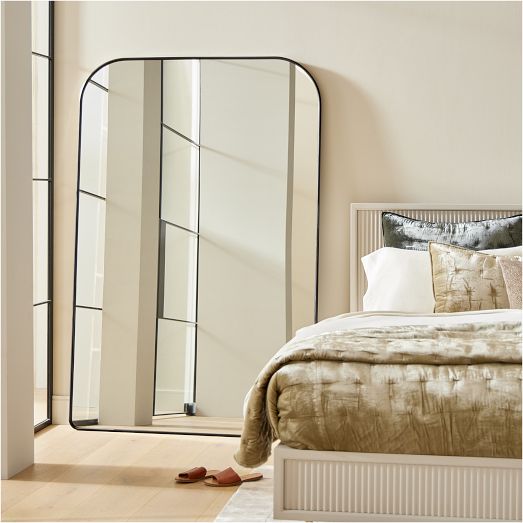 Streamline Oversized Wide Arch Metal Floor Mirror | West Elm