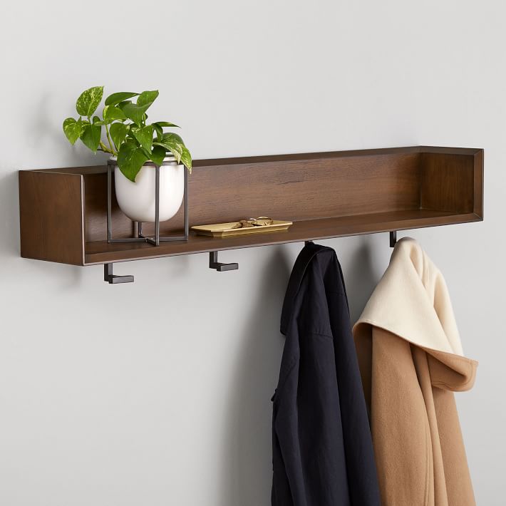 Wall ledge with hooks sale