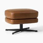 Viv Leather High-Back Swivel Chair Ottoman