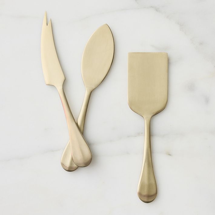 Cove Cheese Knives (Set of 3) Champagne Satin