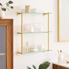 Modern Overhang Triple Glass Bathroom Shelf