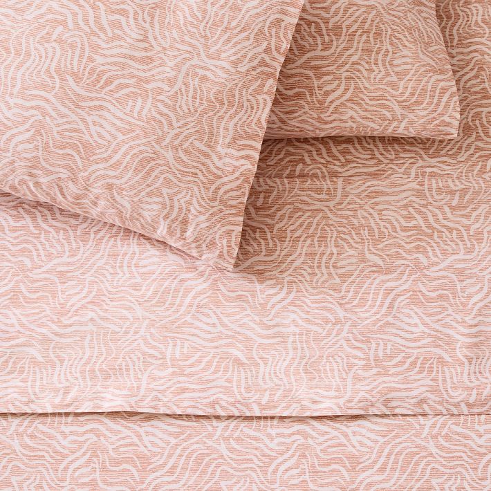 Cotton Percale Brushstrokes Sheet Set