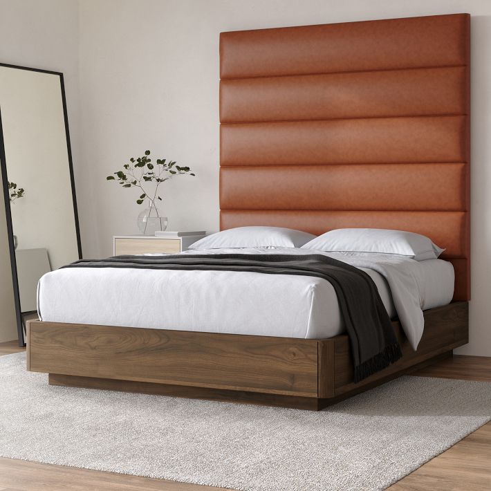 Panel Tufted Wall Mounted Headboard - Leather