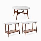 Reeve Mid-Century Round Coffee Table &amp; 2 Side Tables Set