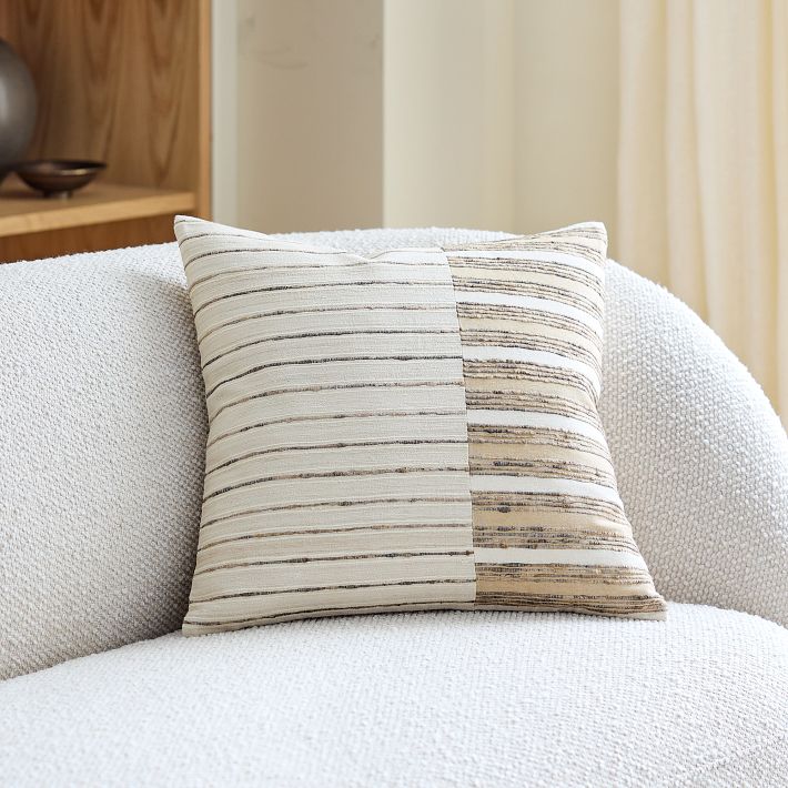 Silk Splice Stripe Pillow Cover