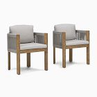 Portside Concrete Outdoor Dining Table (72&quot;) &amp; Porto Dining Chairs Set