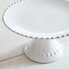 Costa Nova Pearl White Stoneware Footed Plate