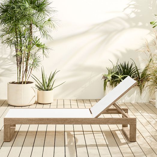 Portside Outdoor Textilene Chaise Lounge | West Elm