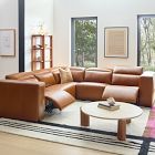 Leo Motion Reclining Leather 5-Piece L-Shaped Sectional (119&quot;)