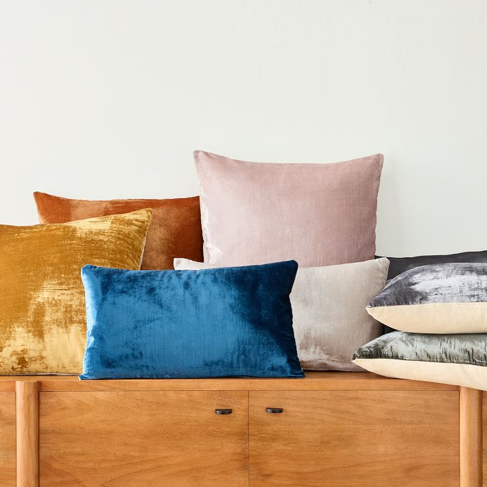 West elm blue pillows sale