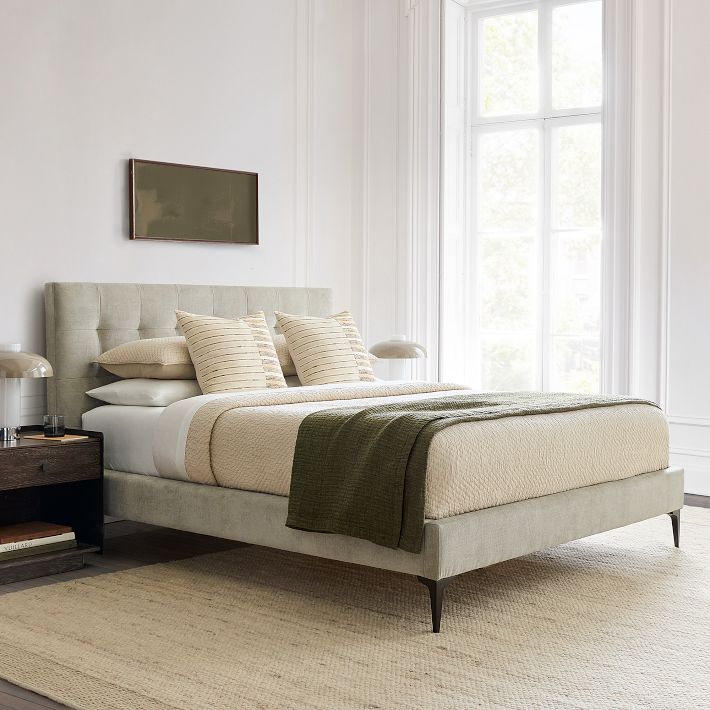 Emmett Tufted Bed - Metal Legs