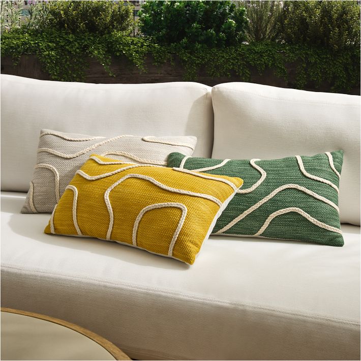 Outdoor Abstract Roping Pillow | West Elm