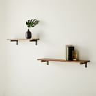 Linear Burnt Wax Wood Wall Shelves with Jordan Brackets