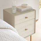 Modernist Wood &amp; Lacquer Nightstand (19&quot;) - Winter Wood