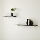 Linear Black Lacquer Wall Shelves with Jordan Brackets