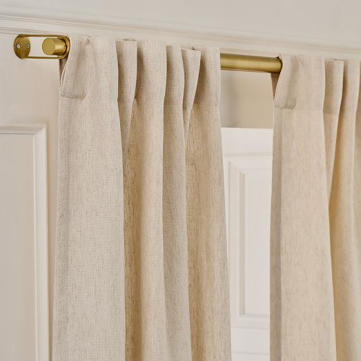 Cortlandt Linen Viscose Basketweave Curtain West Elm