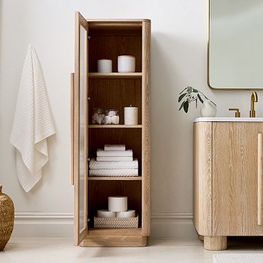 Linen Cabinets Bathroom Floor Cabinets West Elm