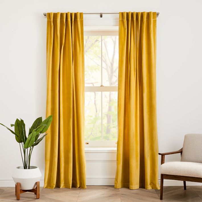 West online Elm velvet blackout curtains