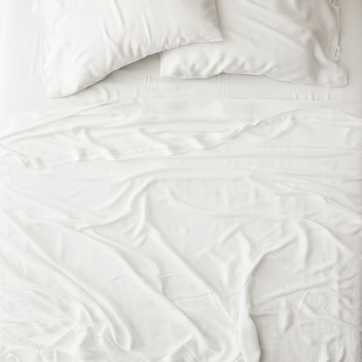 West elm brushed Tencel king / cali king duvet store white