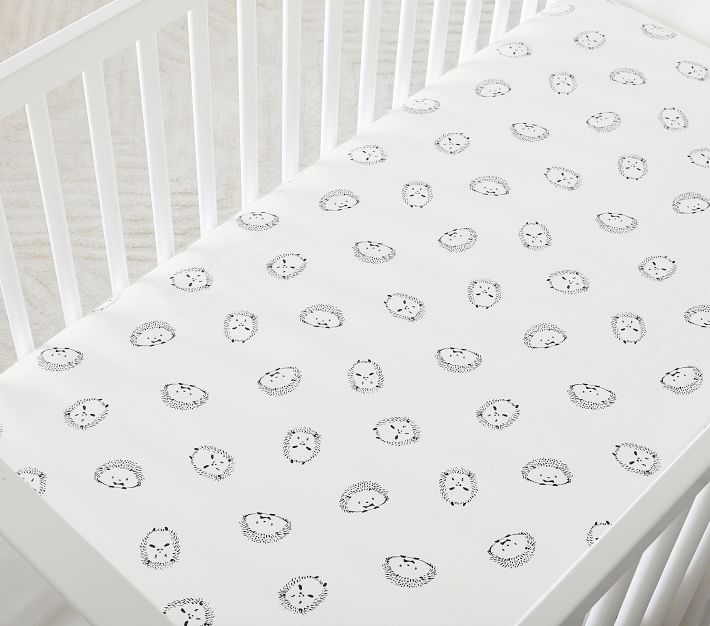 Organic Baby Hedgehog Crib Fitted Sheet West Elm