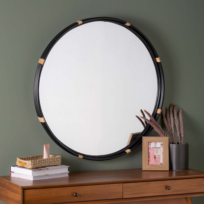 Round Rattan Wall Mirror | West Elm