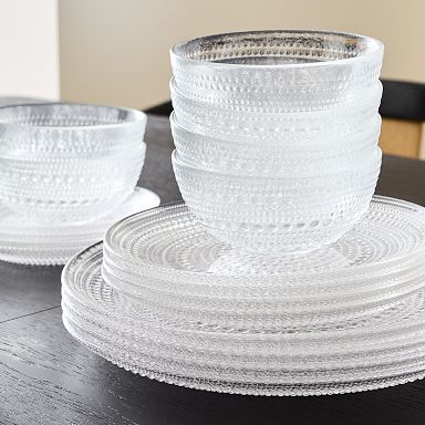 Clear glass dinnerware set best sale