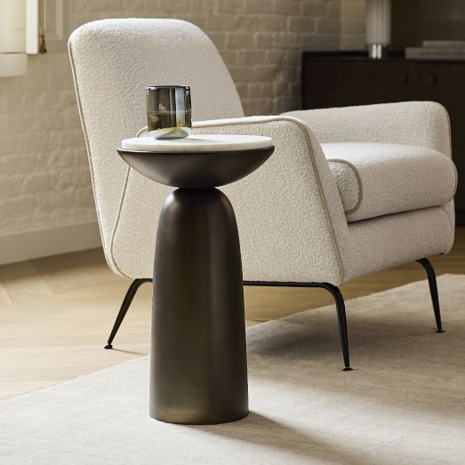 Olina Marble Drink Table (12") | West Elm