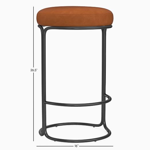Cora Leather Counter Stool West Elm