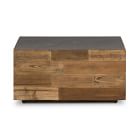 Square Wood Pedestal Coffee Table