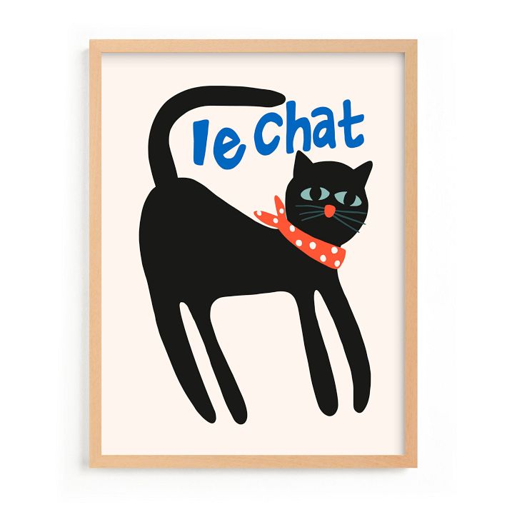 French Cat Framed Wall Art by Minted for West Elm | West Elm