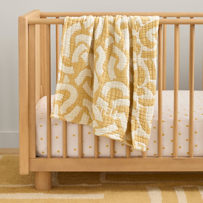 Yellow crib blanket sale