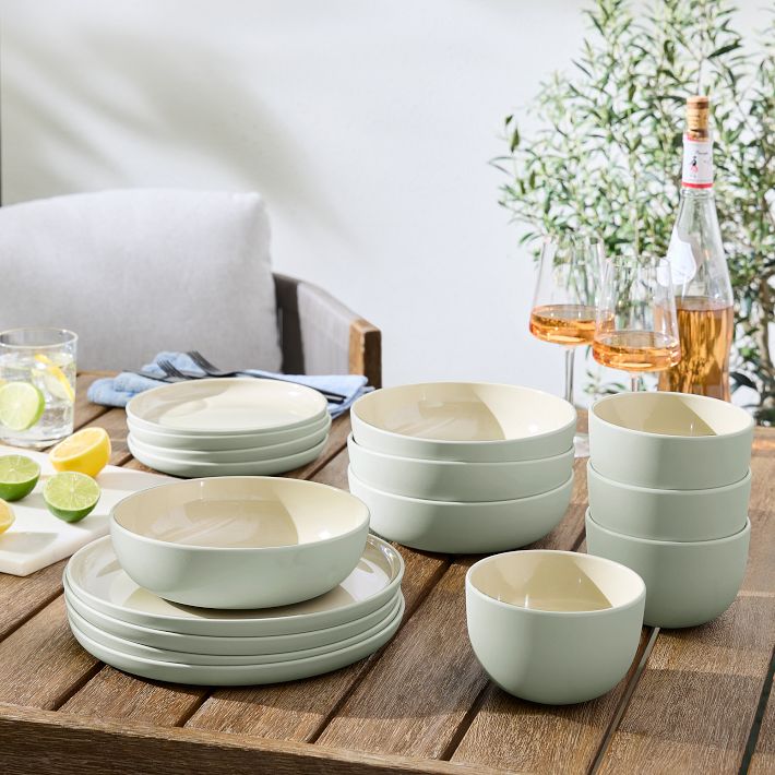 Kaloh Melamine Outdoor Dinnerware (Set of 16) - West Elm CA