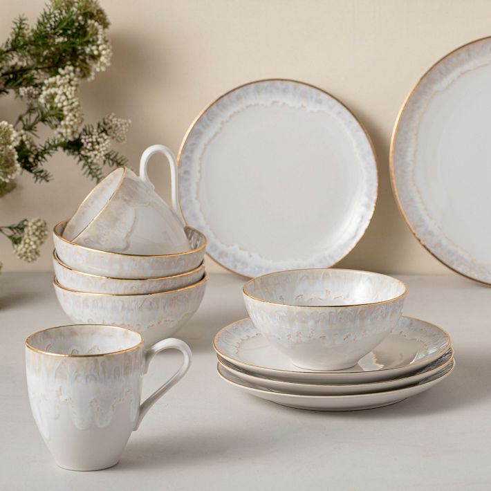 Casafina Taormina Stoneware Gold-Rimmed Dinnerware | West Elm
