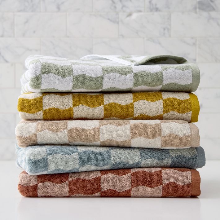 Wavy Blocks Towels West Elm