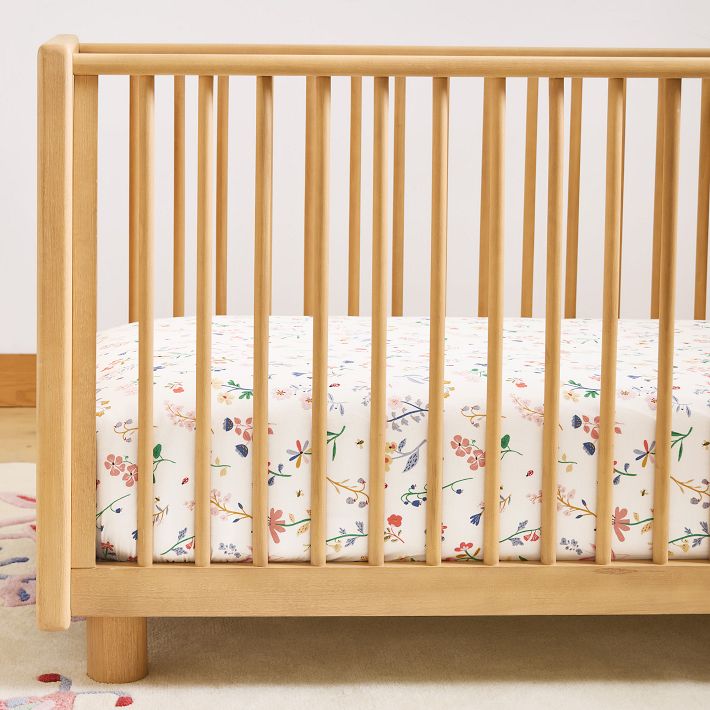 Organic Little Garden Floral Crib Fitted Sheet