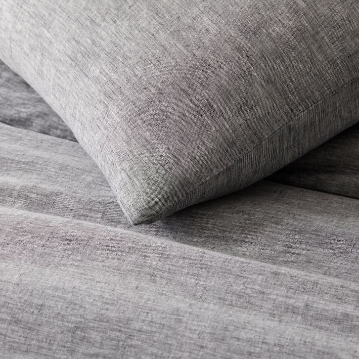 European Flax Linen Euro Shams Natural Flax