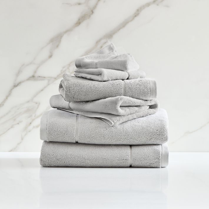 Luxury Spa Towels- Frost Gray- Washcloth
